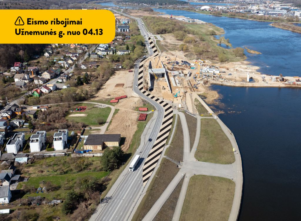 dėl darbų Užnemunės gatvėje – laikini eismo pokyčiai