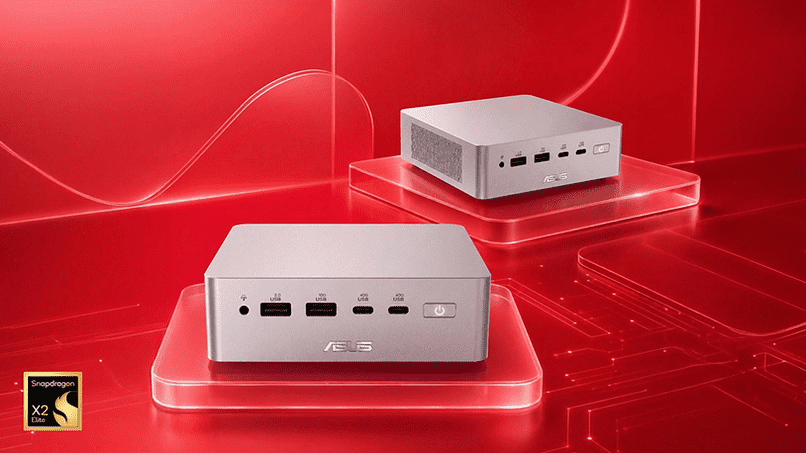 ASUS pristato „Ascent QN10 Mini“ kompiuterį, maitinamą „Snapdragon X2 Elite“.